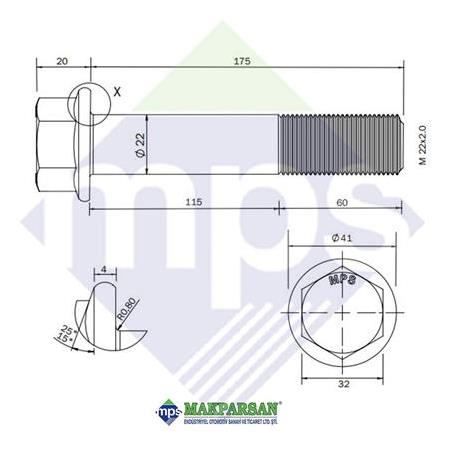 BUGİ KOL PERNO M22x2.0x175