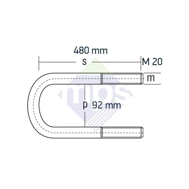 AS950/26200/26235 ARKA BAĞLANTI M20×1.5/92x480
