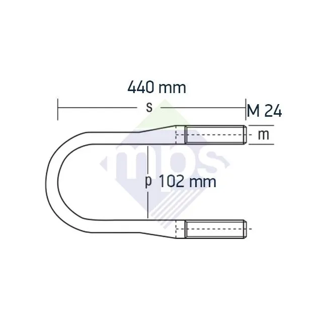 2523/3031 MERCEDES ARKA BAĞLANTI DÖVMELİ M24x102x440