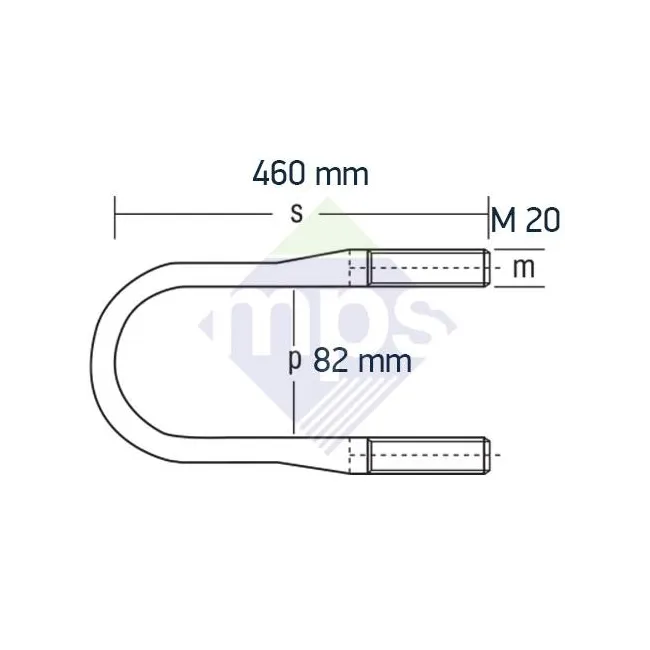 2517/2521 MERCEDES ARKA BAĞLANTI DÖVMELİ M20x82x460