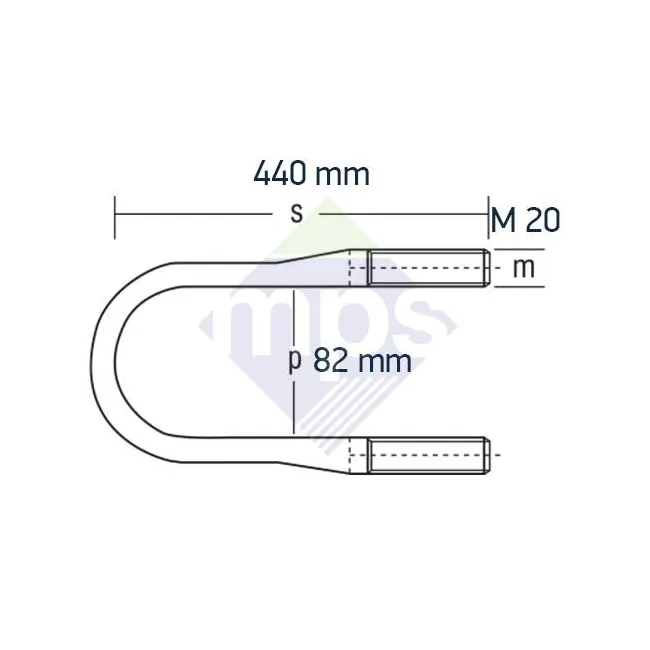 2517/2521 MERCEDES ARKA BAĞLANTI DÖVMELİ M20x82x440