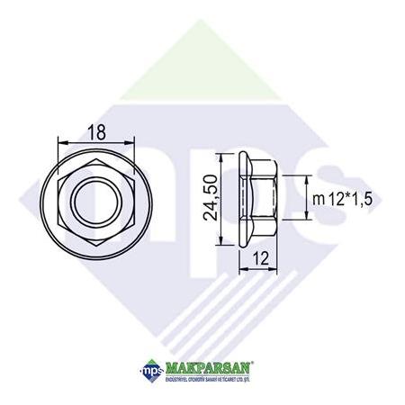 M12x1.5 FLANŞLI TIRTILLI SOMUN DIN 6923