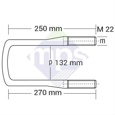 DORSE BAĞLANTI TOPAL BACAK DÖVMELİ M22x132x250-270 BP UYUMLU