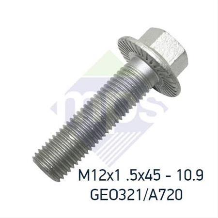 M12x1.5x45 ŞASİ CİVATASI FLANŞLI TIRTILLI 10.9