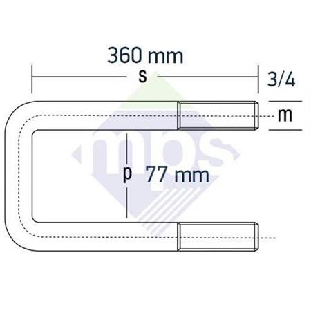 2520/2524/2530/3230 CARGO DİNGİL BAĞLANTI 3/4x77x360