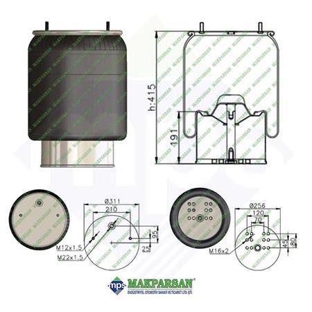 881-K/METAL PİSTONLU KÖRÜK / BPW 0542943510