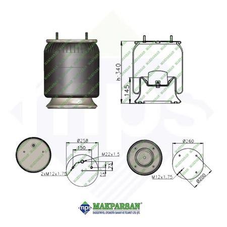 4022-K/METAL PİSTONLU KÖRÜK / 3229002900