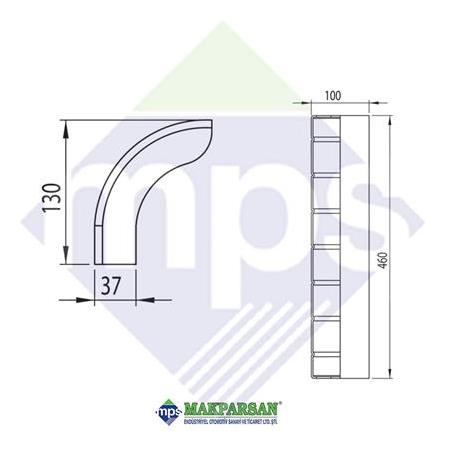 KORUMA ALÜMİNYUM KÖŞE PROFİL KAPAK ÇİFTLİ 46 CM