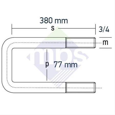 2520/2524/2530/3230 CARGO DİNGİL BAĞLANTI 3/4x77x380