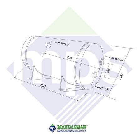 HAVA TÜPÜ 60 LİTRE AYAKLI ÇAP 380 x BOY 590