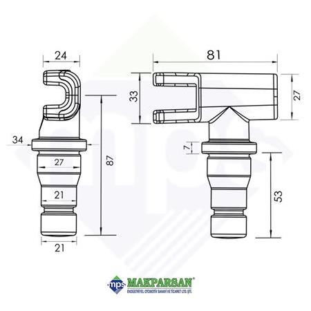 27 SİMETRİK YÖN KANCA TIRNAGI SOL GALVANİZLİ