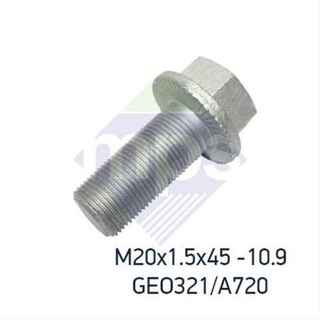 M20x1.5x45 ŞASİ CİVATASI FLANŞLI TIRTILLI TAM DİŞ 10.9