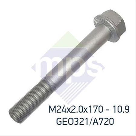 M24x2.0x170 MAN TGA ÖN MAKAS CİVATASI FLANŞLI TIRTILLI 10.9