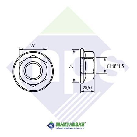 M18x1.5 FLANŞLI SOMUN DIN 6923