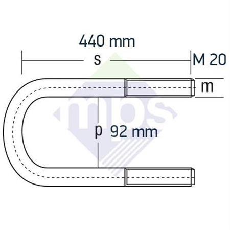 AS950/26200/26235 ARKA BAĞLANTI M20×1.5/92x440